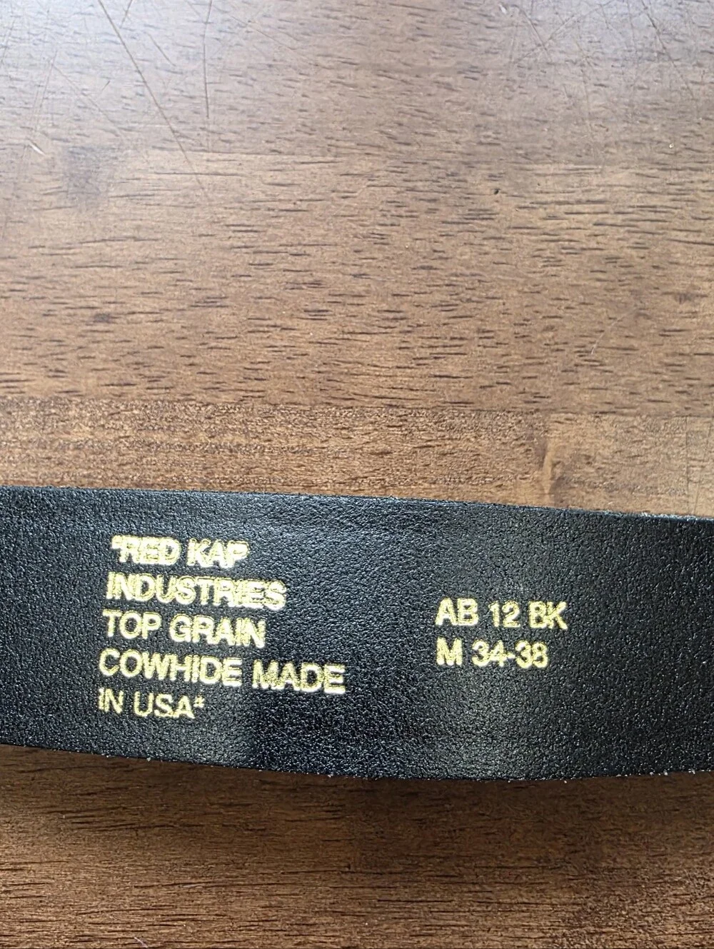Red Kap Industries ZeroSkratch Leather Work Belt Black Size M Medium 34-38 USA